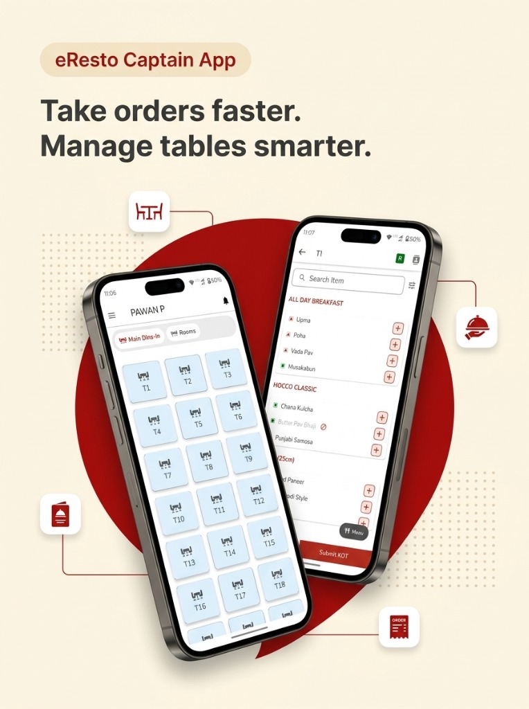 Eresto Captain — Tableside Ordering App for Restaurant Floor Staff